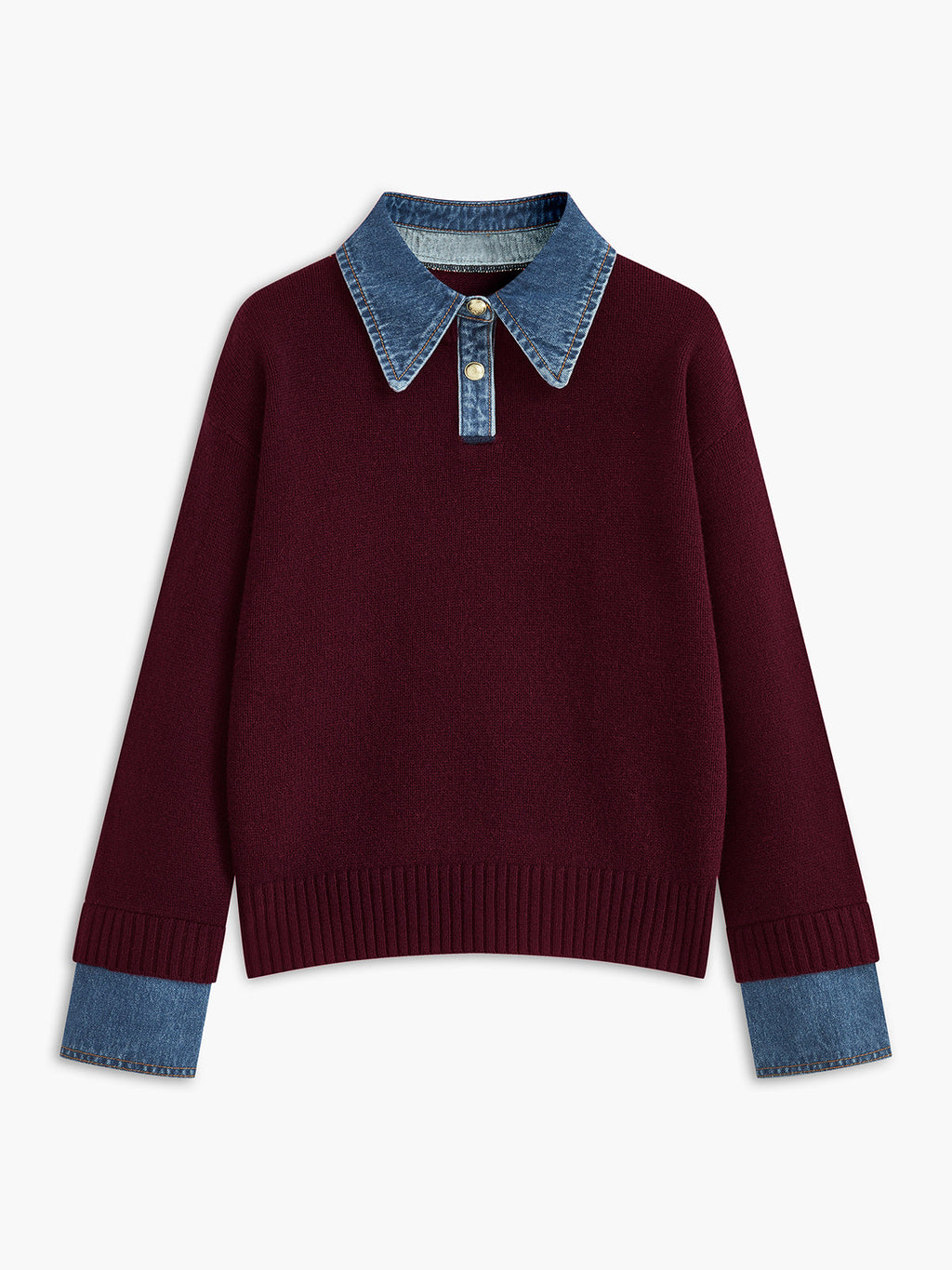 Dual-Style Lapel Relaxed Fit Sweater