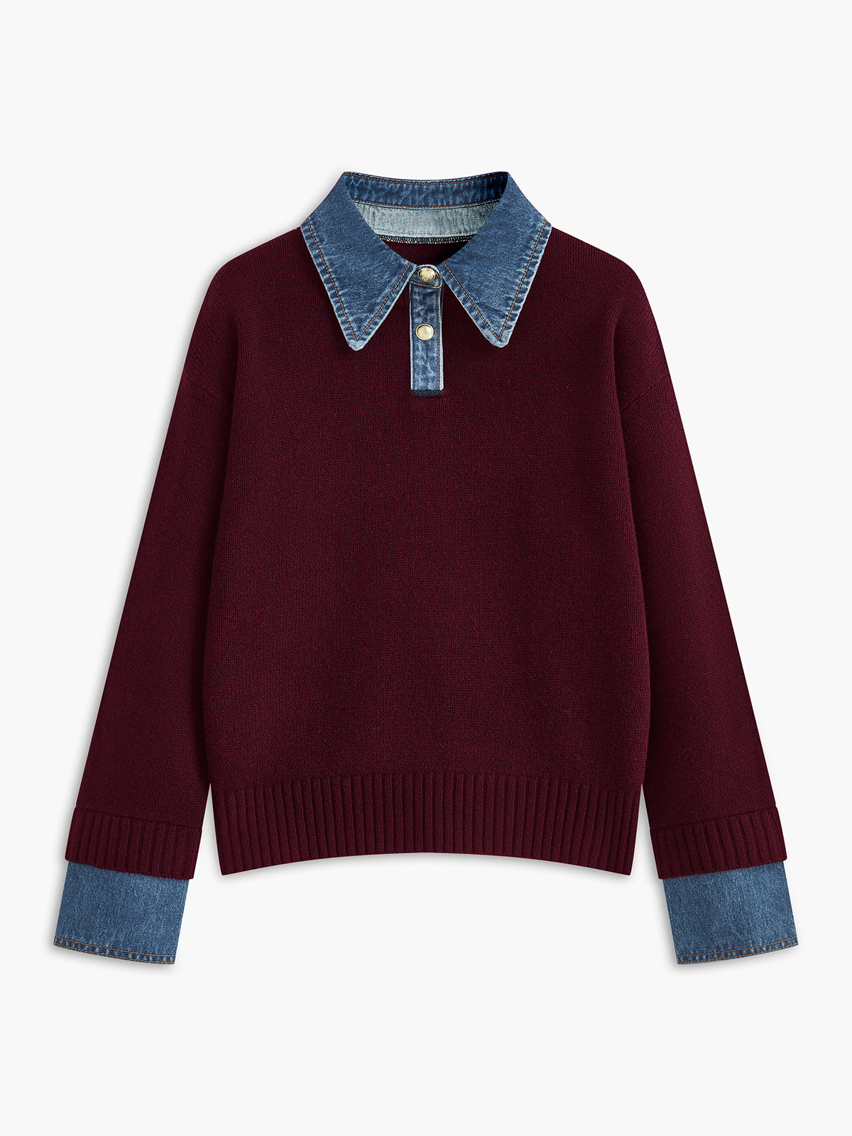 Dual-Style Lapel Relaxed Fit Sweater