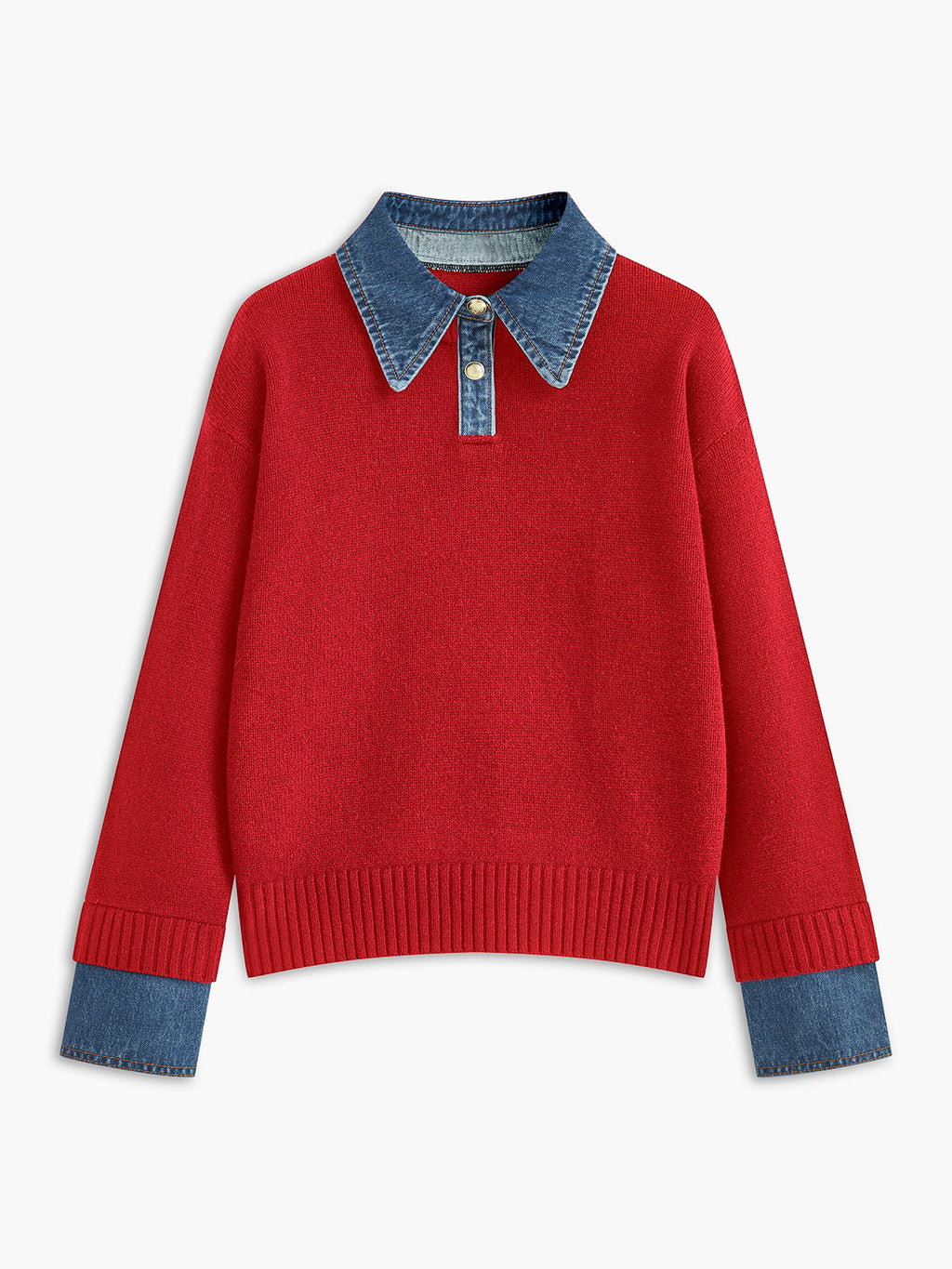 Dual-Style Lapel Relaxed Fit Sweater