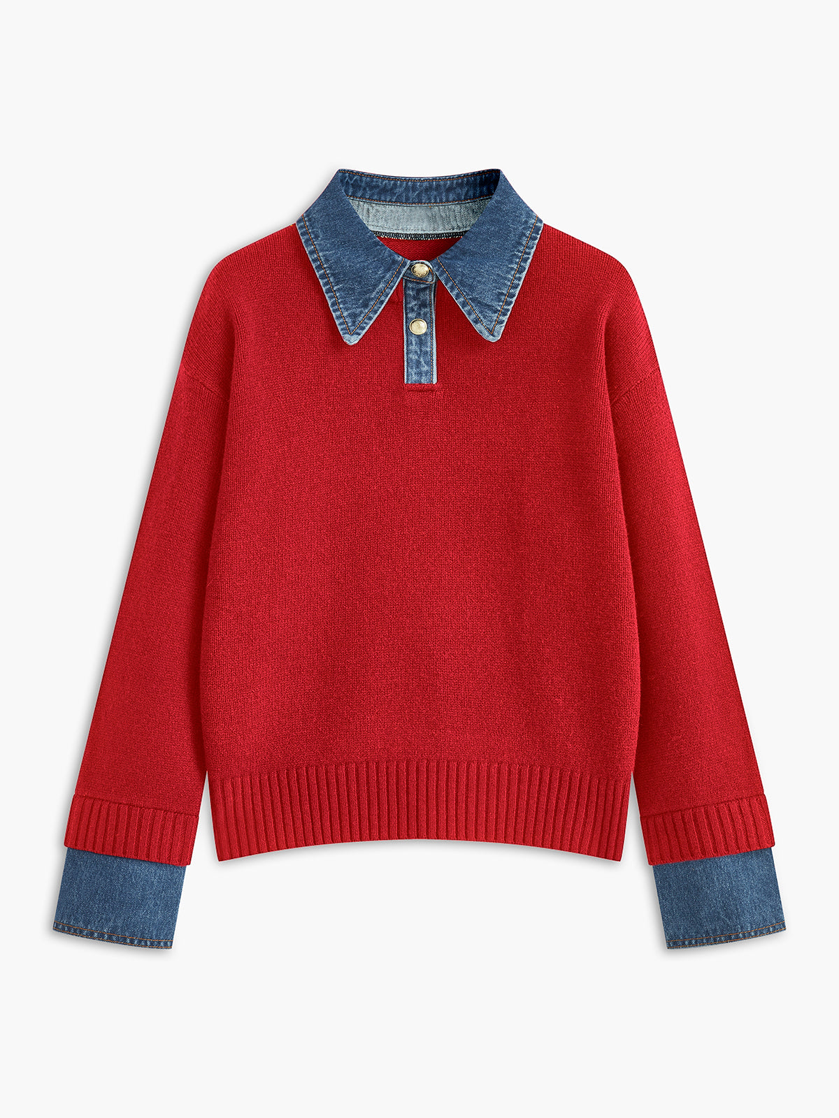 Dual-Style Lapel Relaxed Fit Sweater