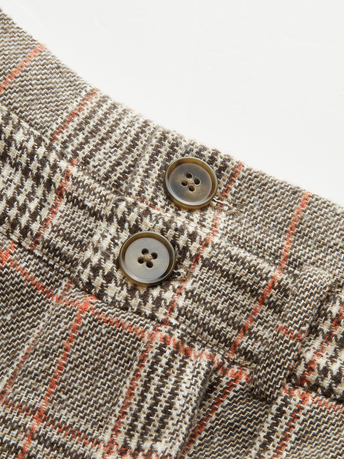 Tailored High-Waisted Plaid Trousers with Belt