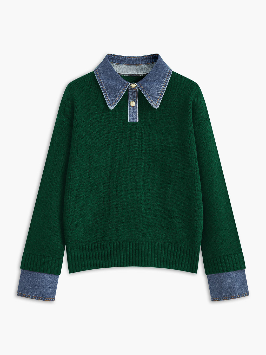 Dual-Style Lapel Relaxed Fit Sweater