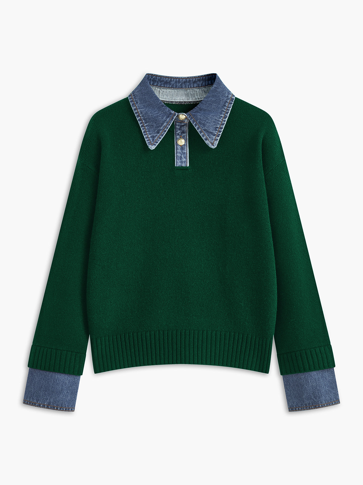 Dual-Style Lapel Relaxed Fit Sweater