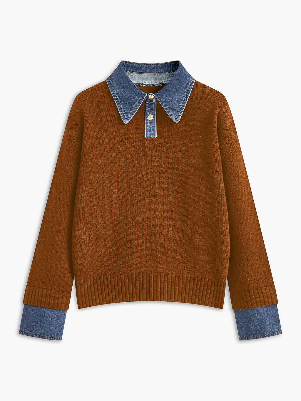 Dual-Style Lapel Relaxed Fit Sweater