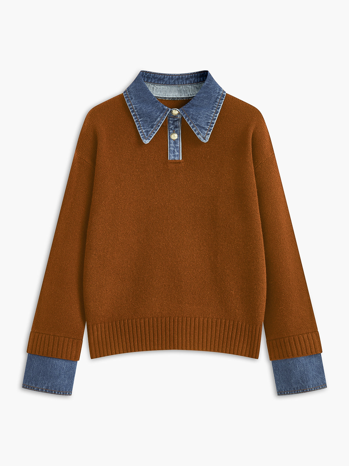 Dual-Style Lapel Relaxed Fit Sweater