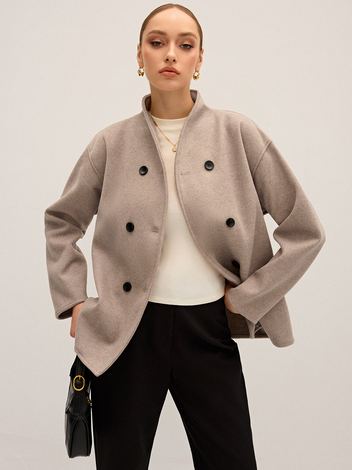 Relaxed Fit Oversized Button-Up Jacket