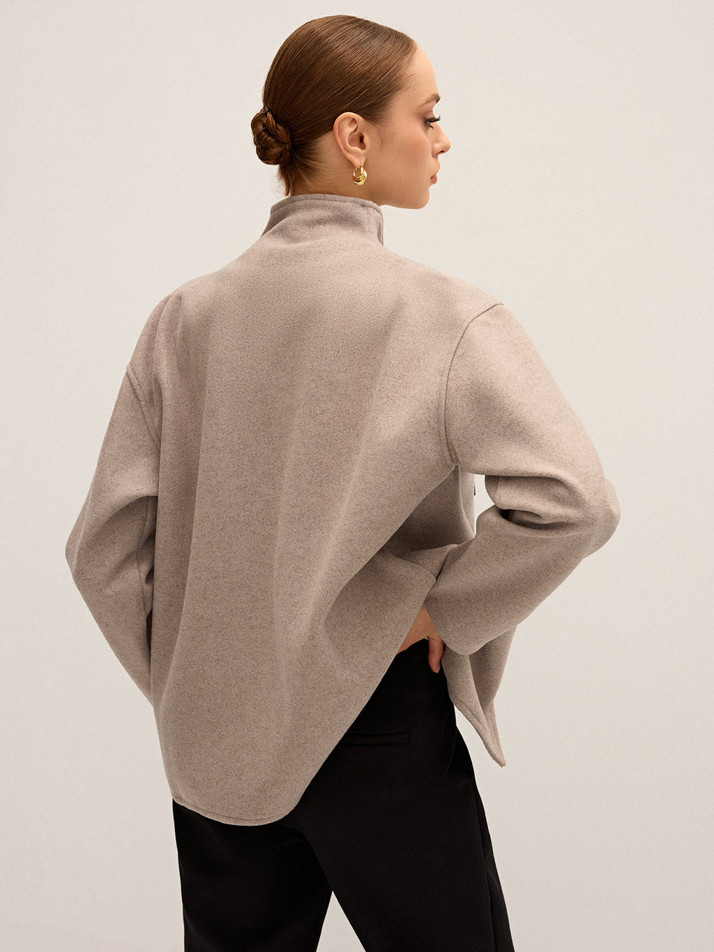 Relaxed Fit Oversized Button-Up Jacket