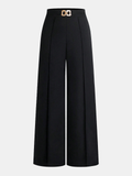 Chic Metal Chain Detail Trousers