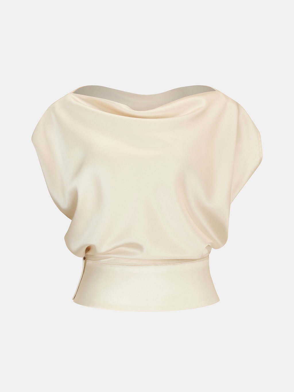 Luxe Satin Cowl Neck Top with Matching Skirt Set