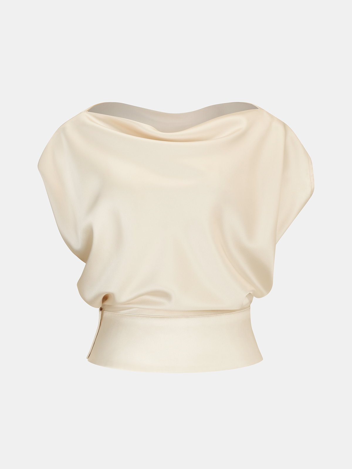 Luxe Satin Cowl Neck Top with Matching Skirt Set