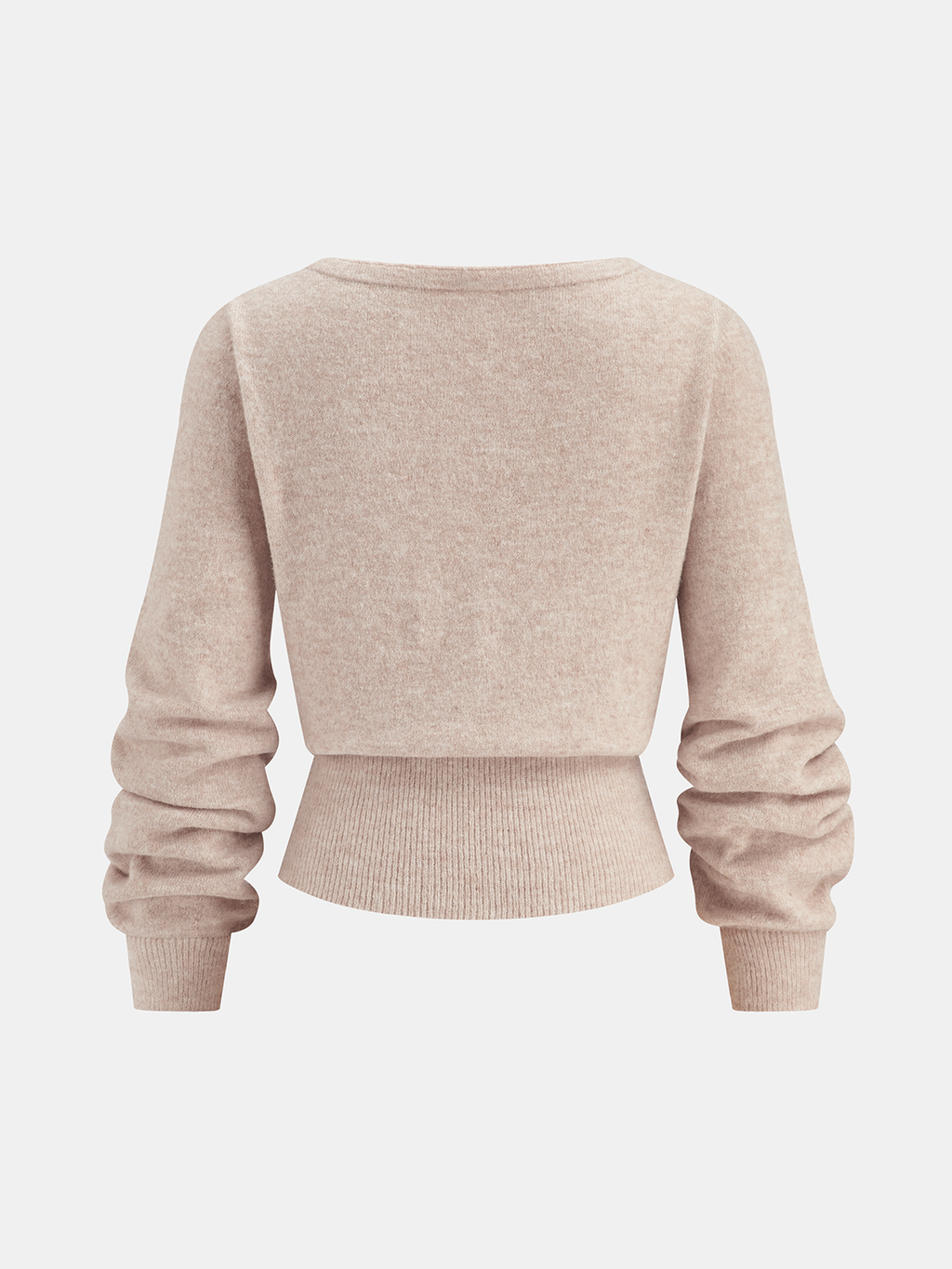 Floral-Embellished Knit Top with Cinched Waist
