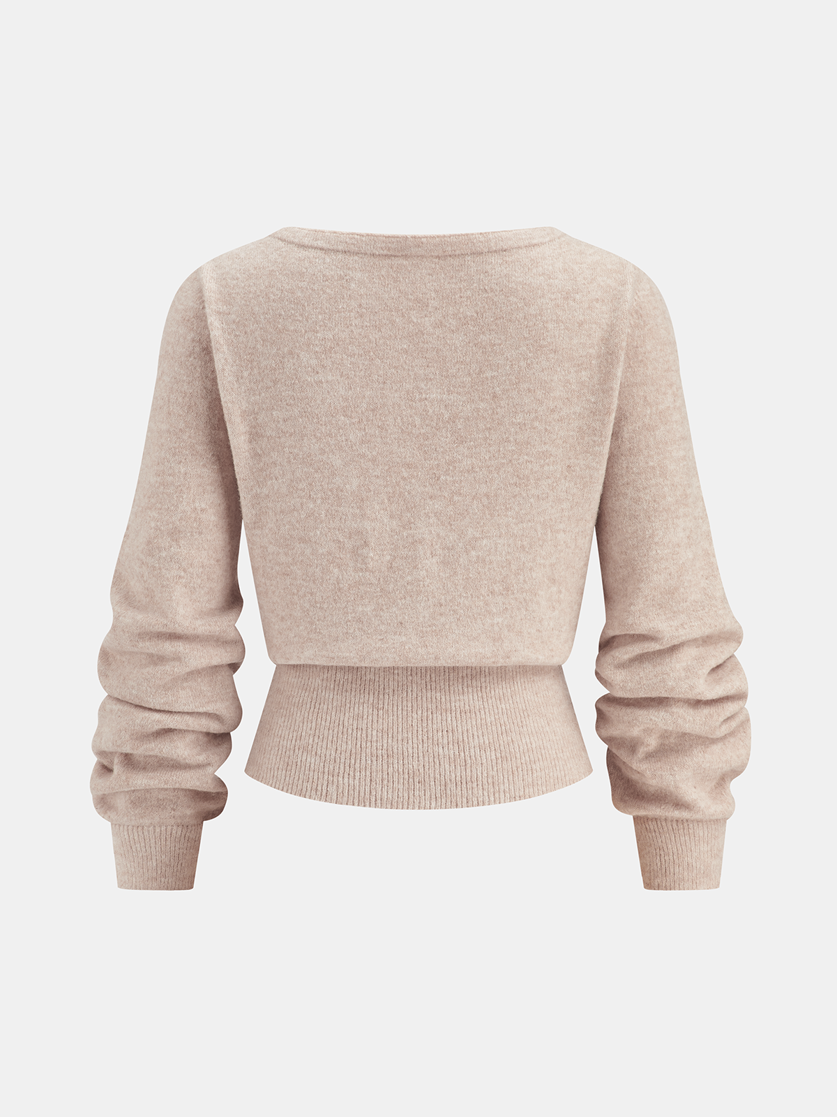 Floral-Embellished Knit Top with Cinched Waist