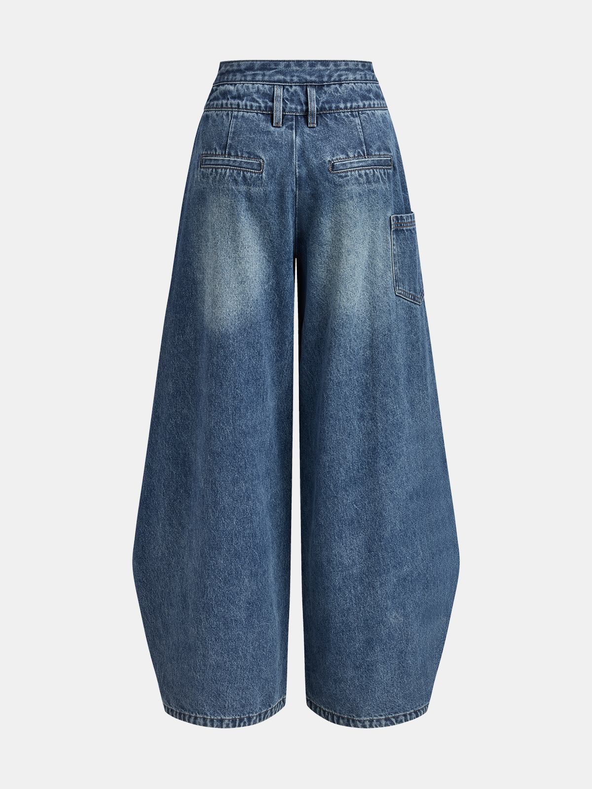 Cross-Front Wide-Leg Jeans – Mid Waist Denim