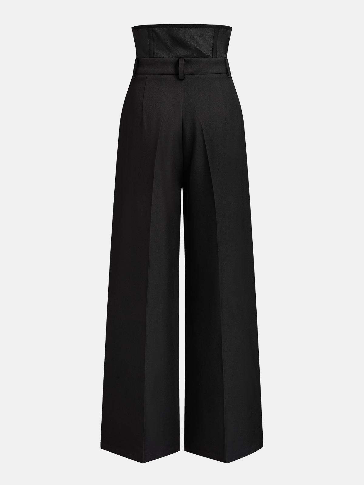 Pleated Wide Leg Pants with Corset Waist Detail