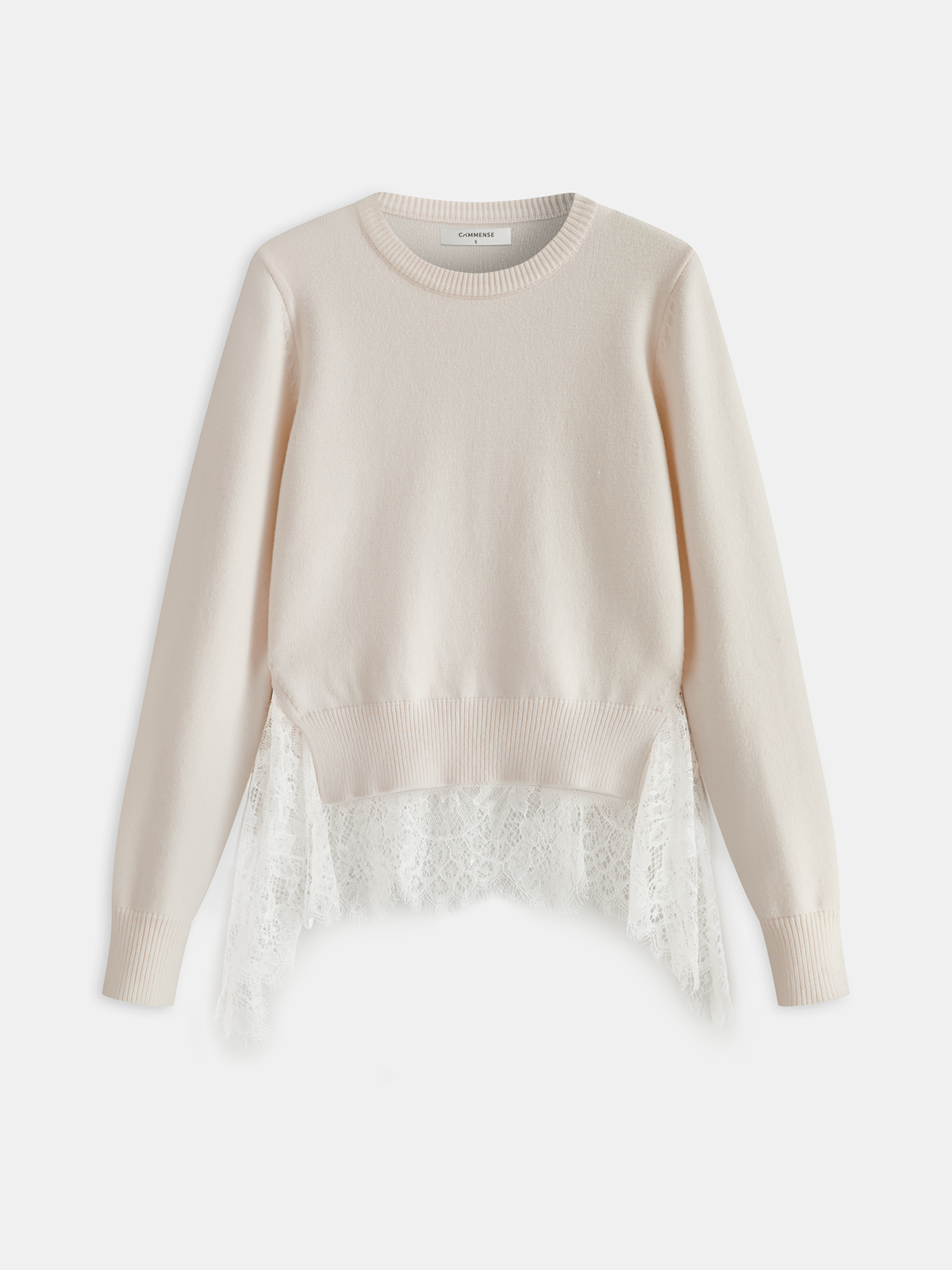 Lace-Trimmed Knit Sweater