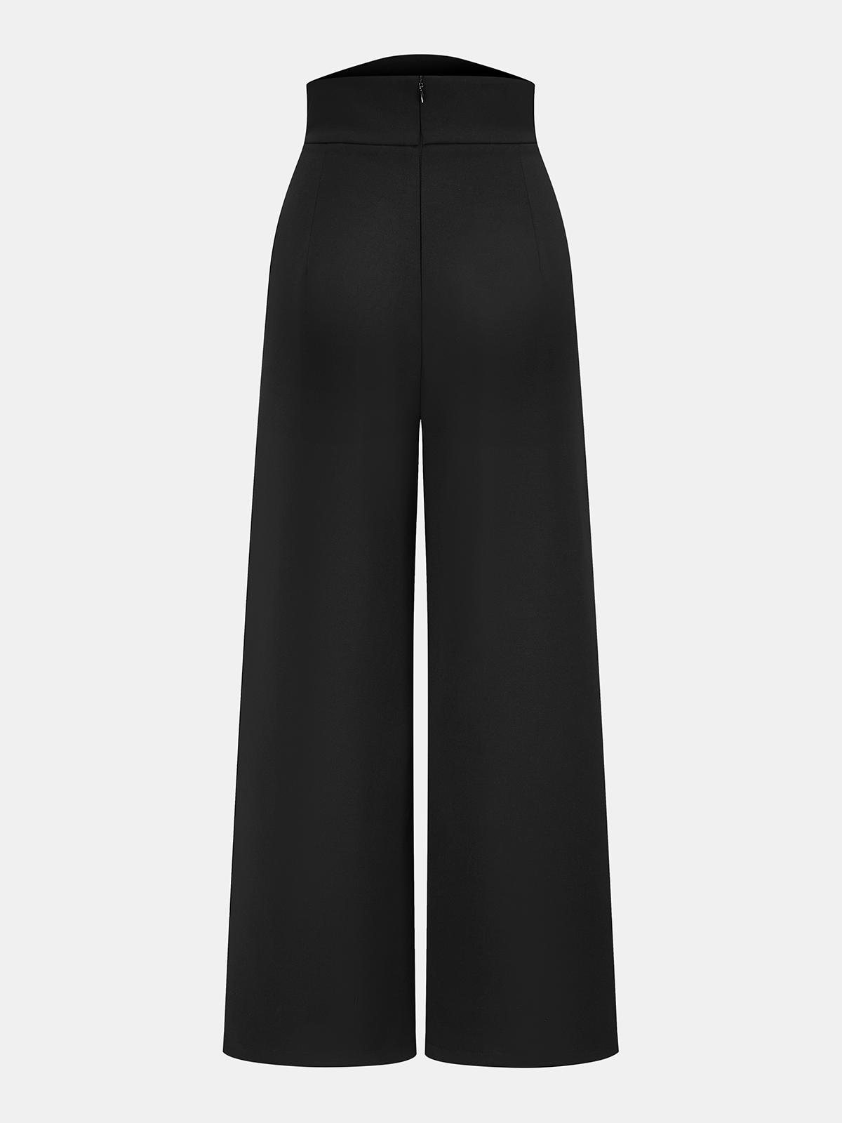 Asymmetrical High-Waisted Wide-Leg Trousers