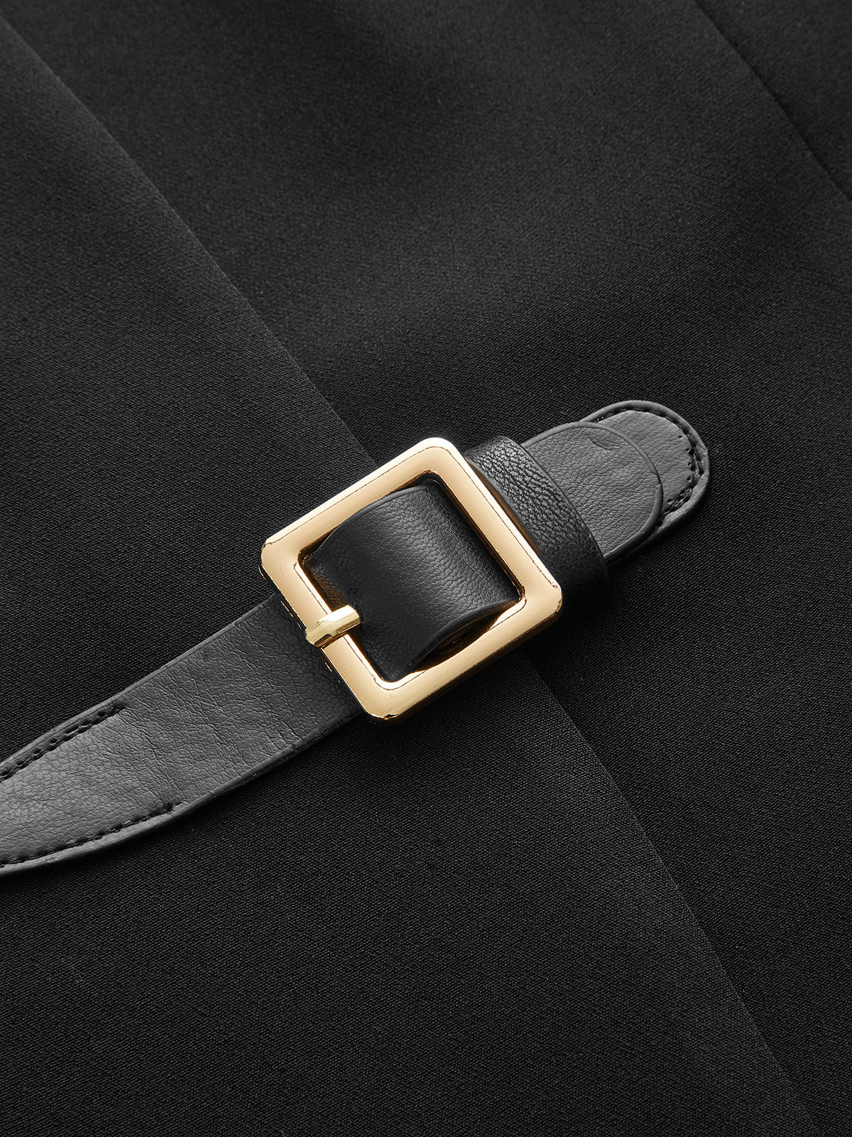 Buckle Detail Notch Lapel Blazer Vest