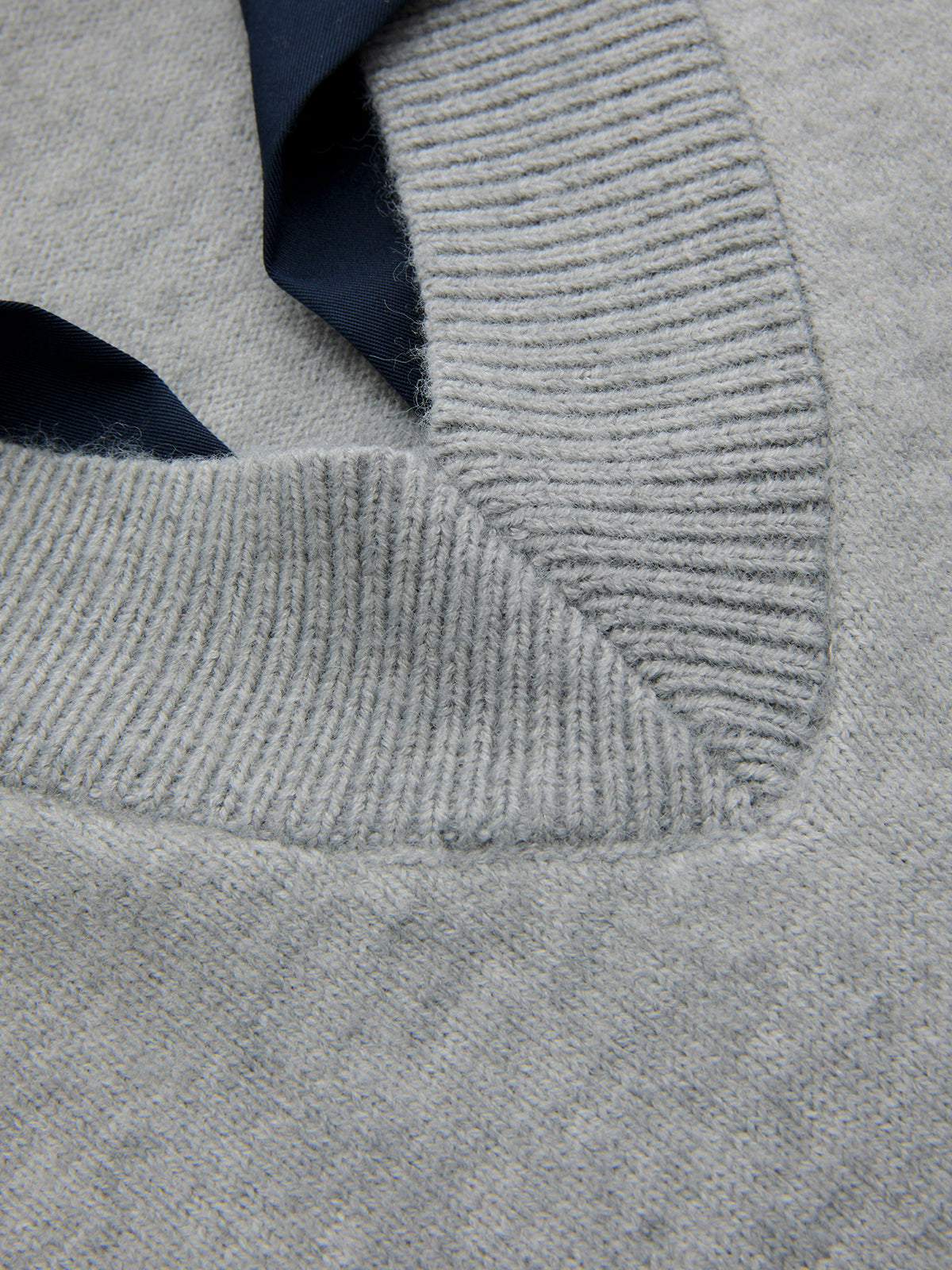 Elbow Sleeve Knit Top with Contrast Collar