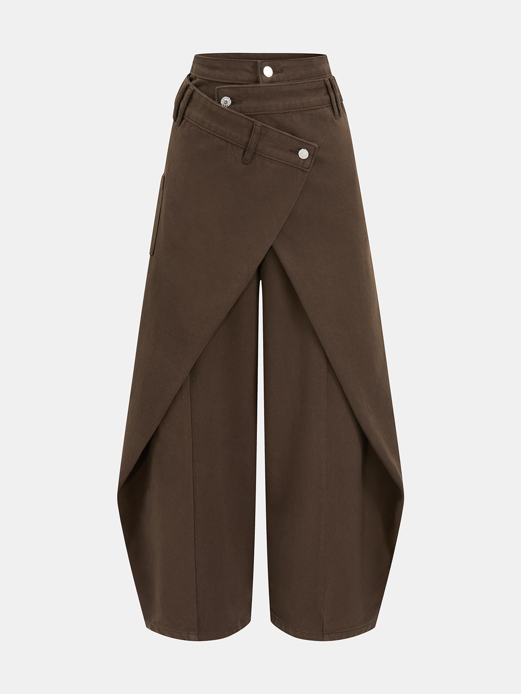 Cross-Front Wide-Leg Jeans – Mid Waist Denim