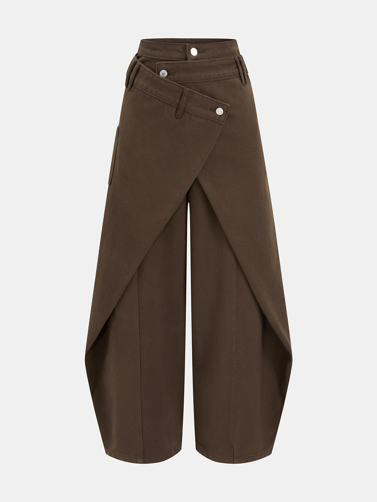 Cross-Front Wide-Leg Jeans – Mid Waist Denim