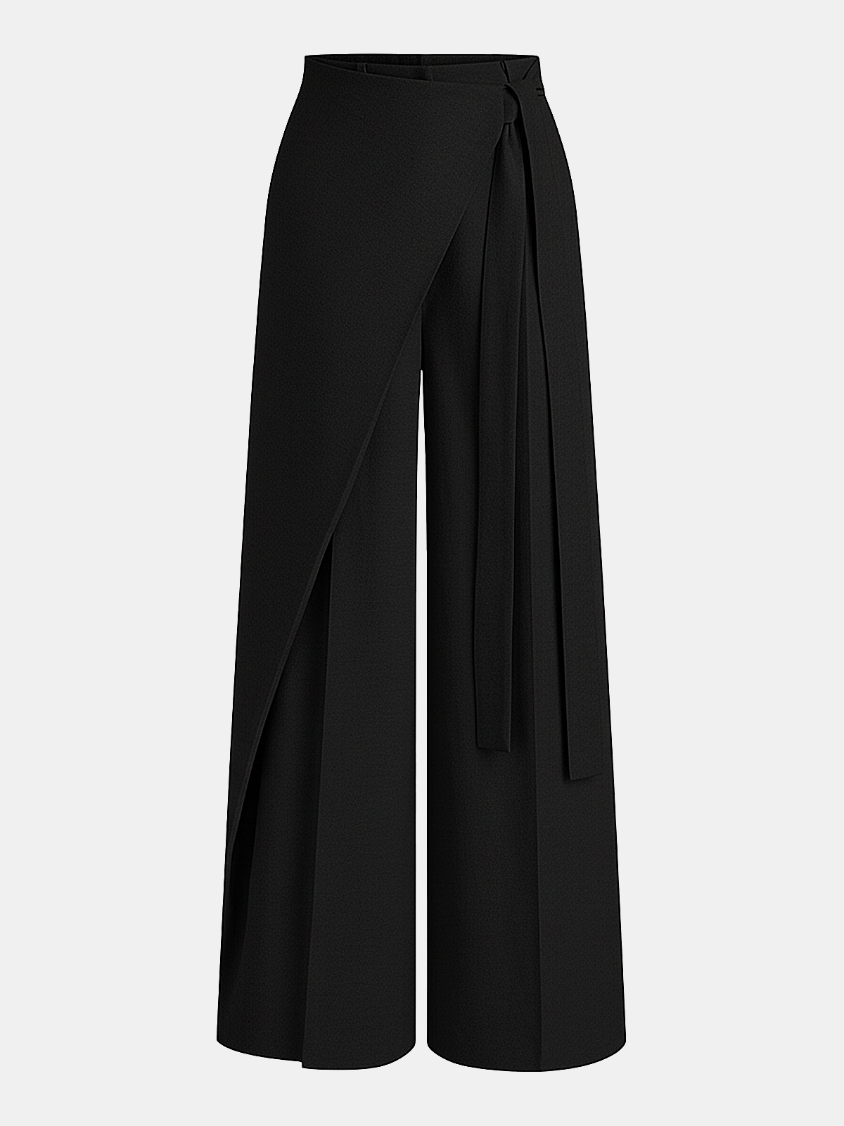 Chic Asymmetric Wide-Leg Wrap Trousers