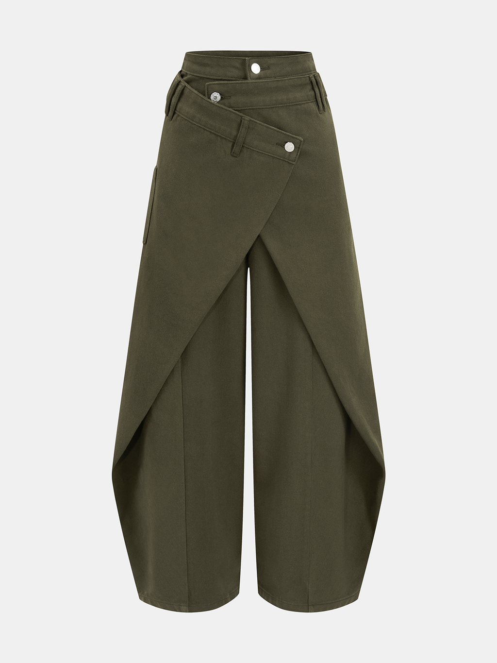 Cross-Front Wide-Leg Jeans – Mid Waist Denim
