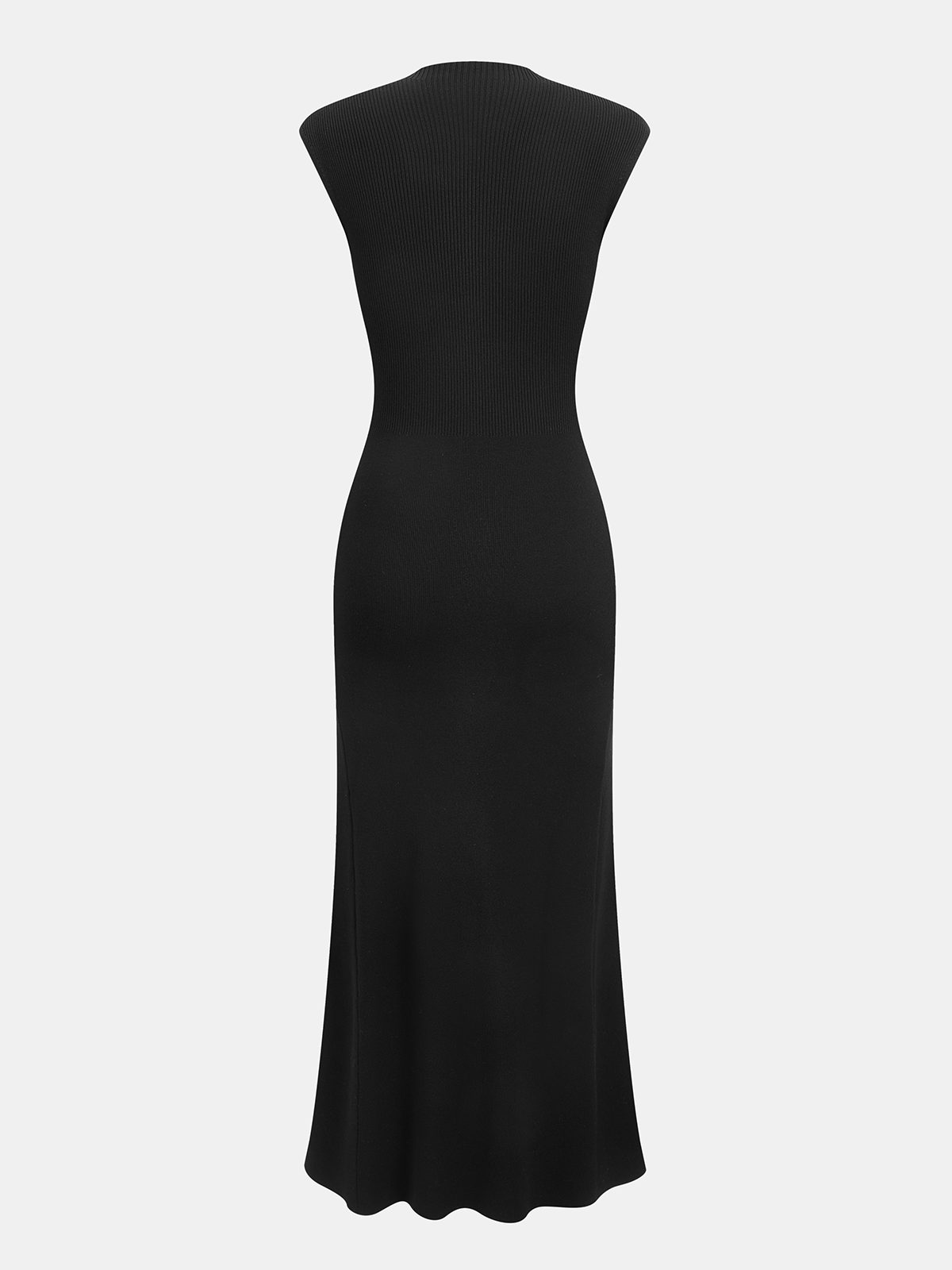 Cap Sleeve Ribbed Knit Maxi Dress with Button Accents