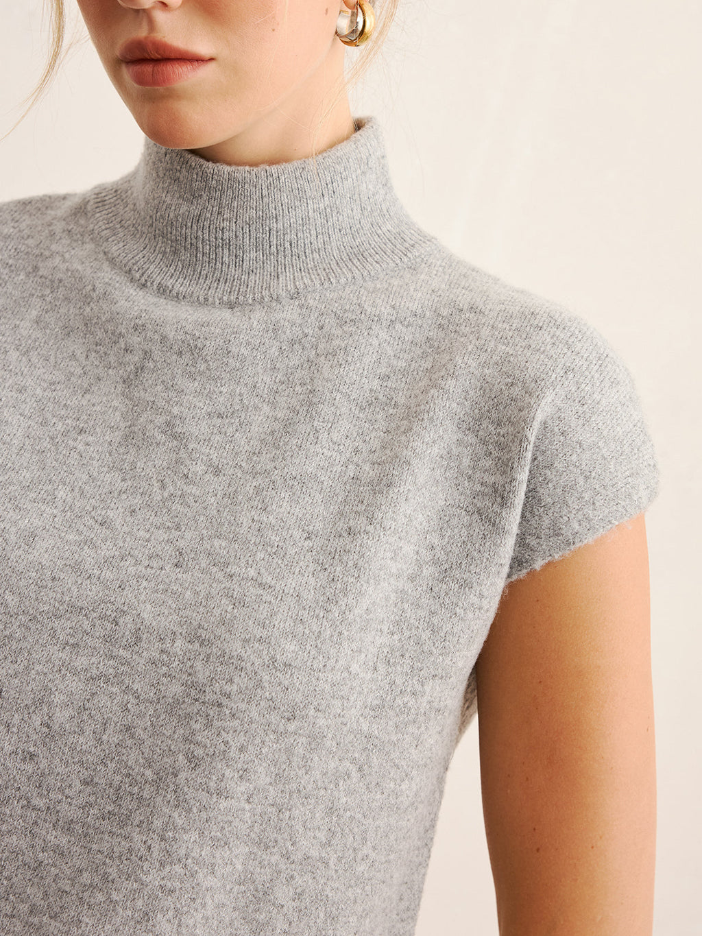 Chic Mock Neck Knit Top with Coordinating Midi Skirt Set