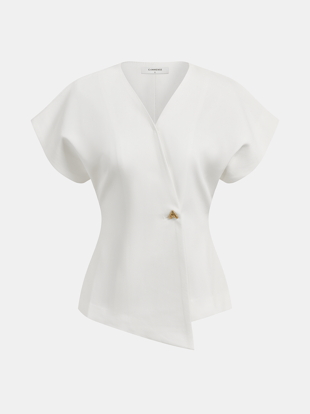 Chic V-Neck Button-Up Blouse with Tailored Fit