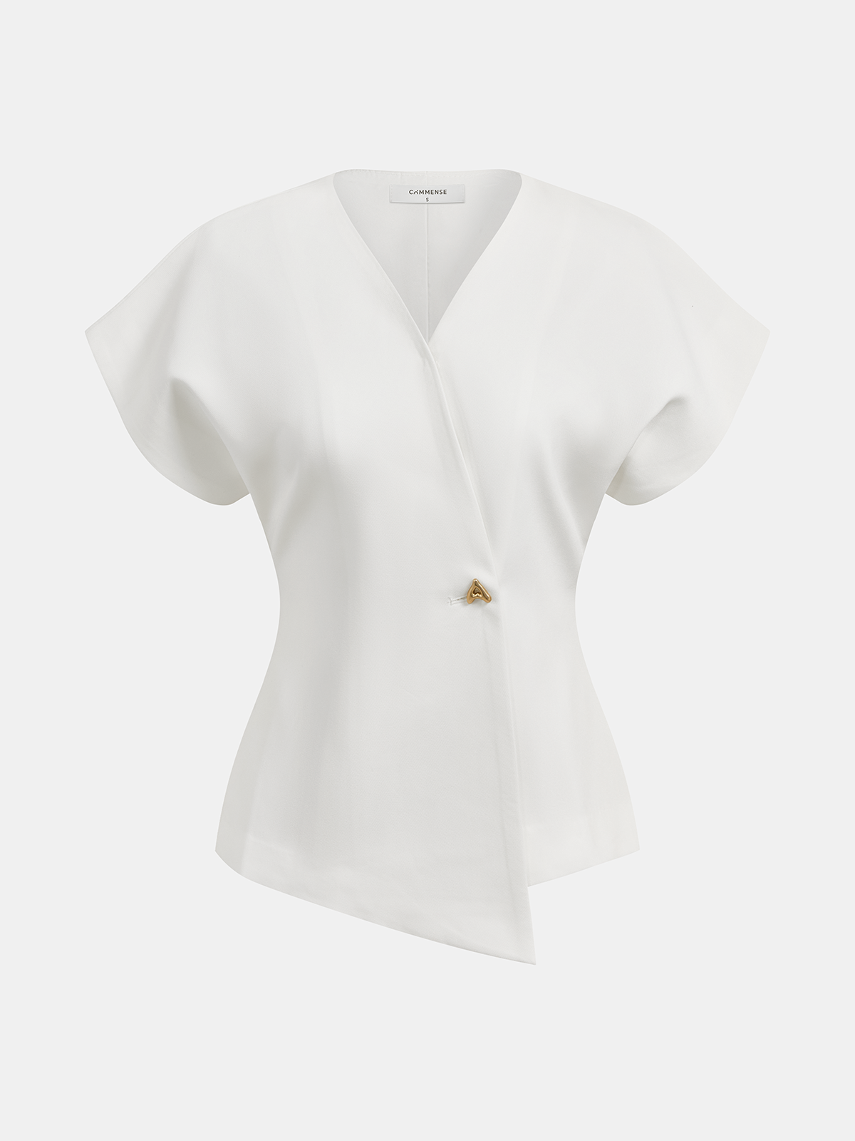 Chic V-Neck Button-Up Blouse with Tailored Fit