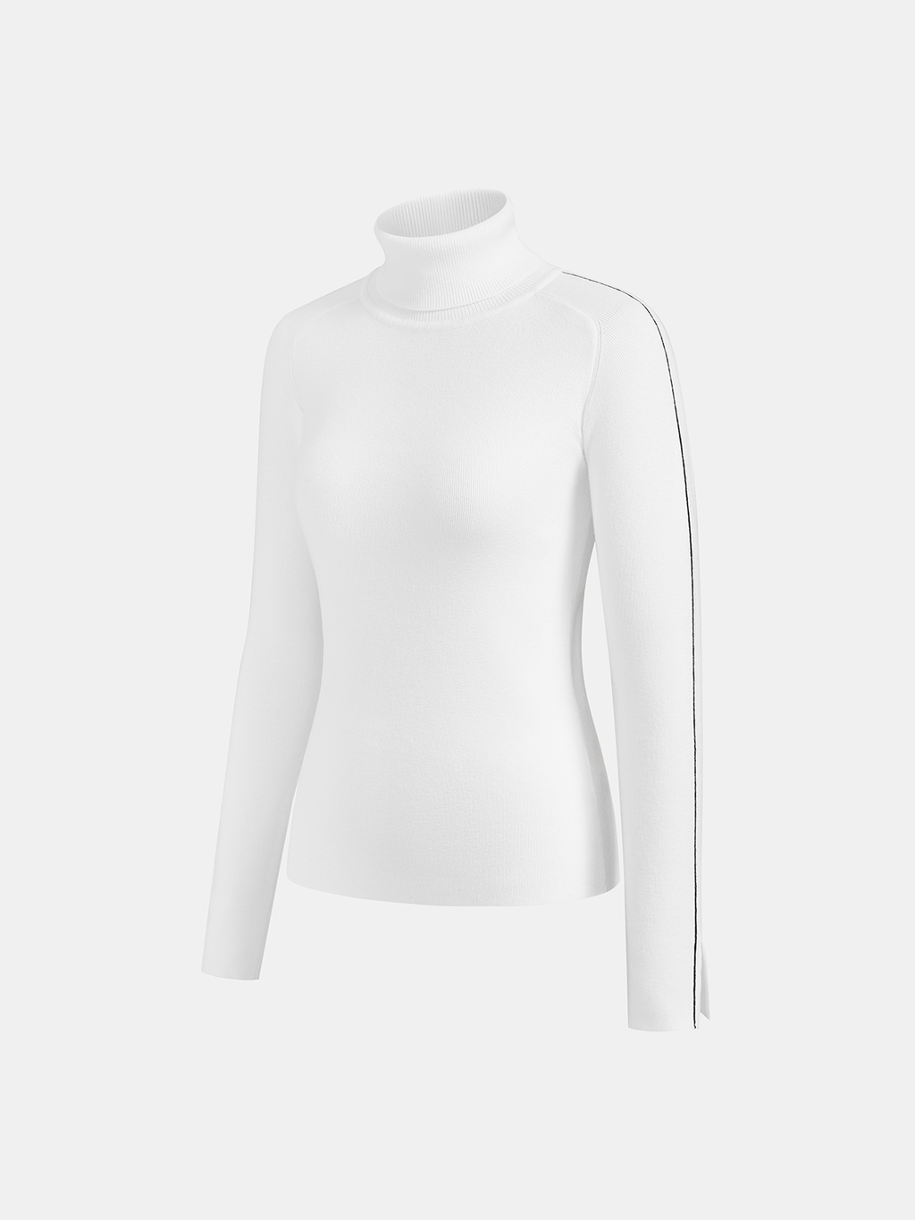 Turtleneck Sweater with Contrast Piping Detail
