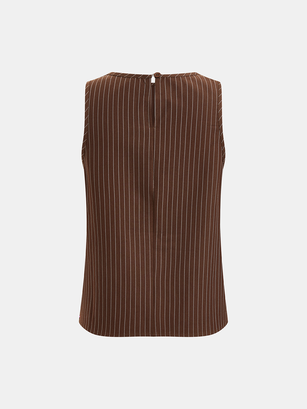 Chic Pinstripe Sleeveless Top and Tailored Pants Ensemble with Belt