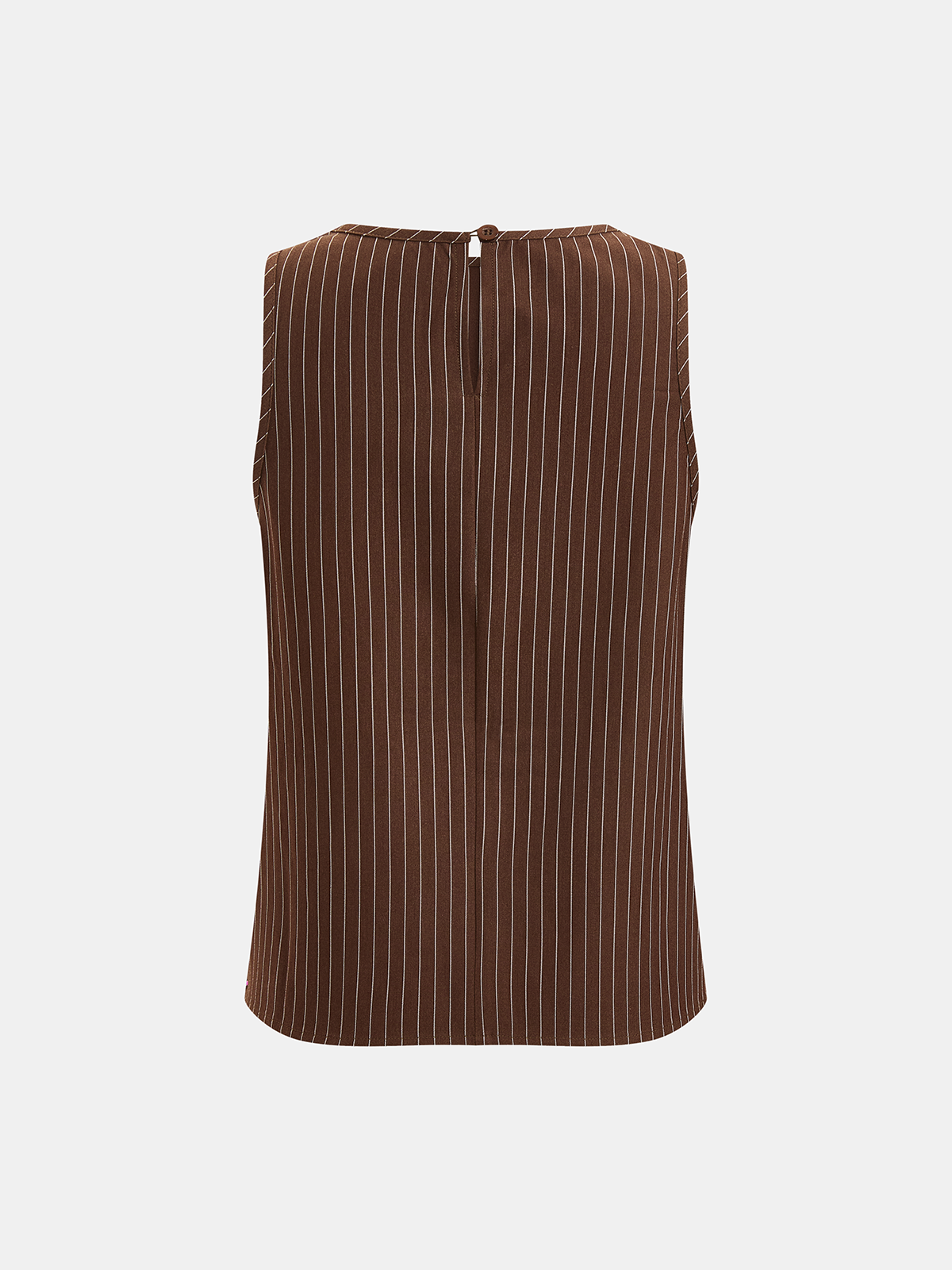 Chic Pinstripe Sleeveless Top and Tailored Pants Ensemble with Belt