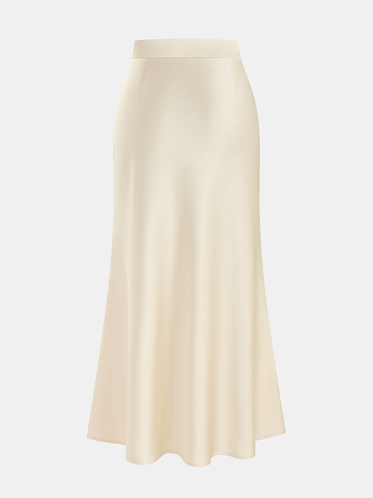 Ruched Satin Top and Midi Skirt Ensemble