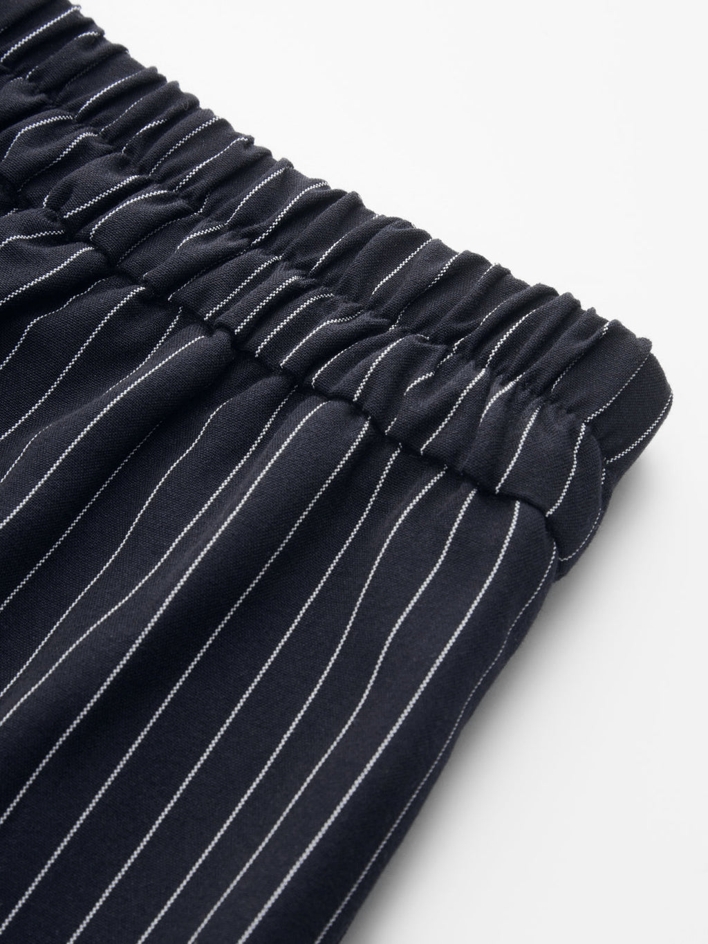 Chic Pinstripe Wrap Top with Coordinating Wide-Leg Trousers