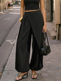 Asymmetrical Overlay Wide-Leg Balloon Trousers