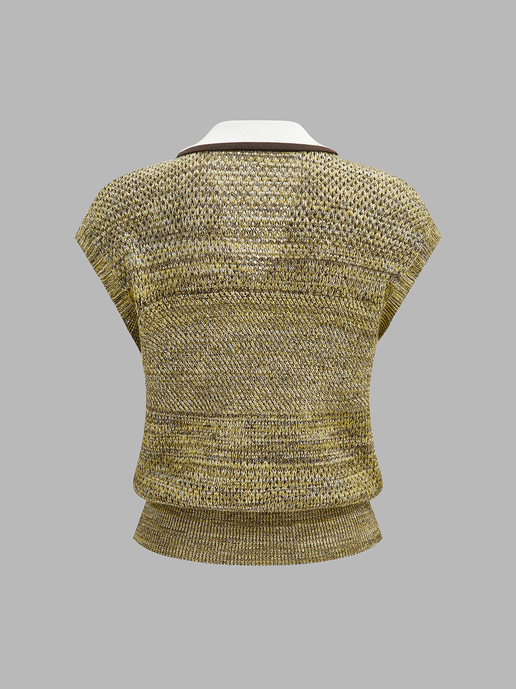 Textured Knit Top with Contrast Trim Details