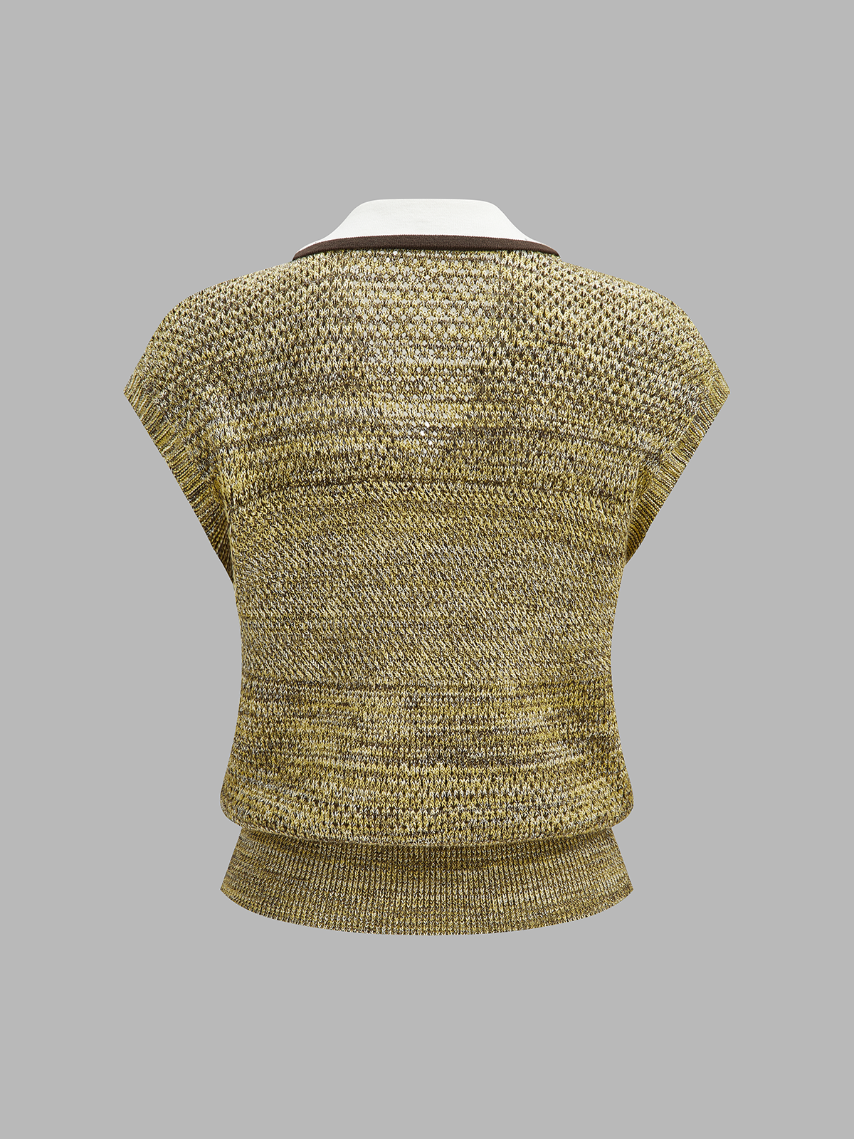 Textured Knit Top with Contrast Trim Details
