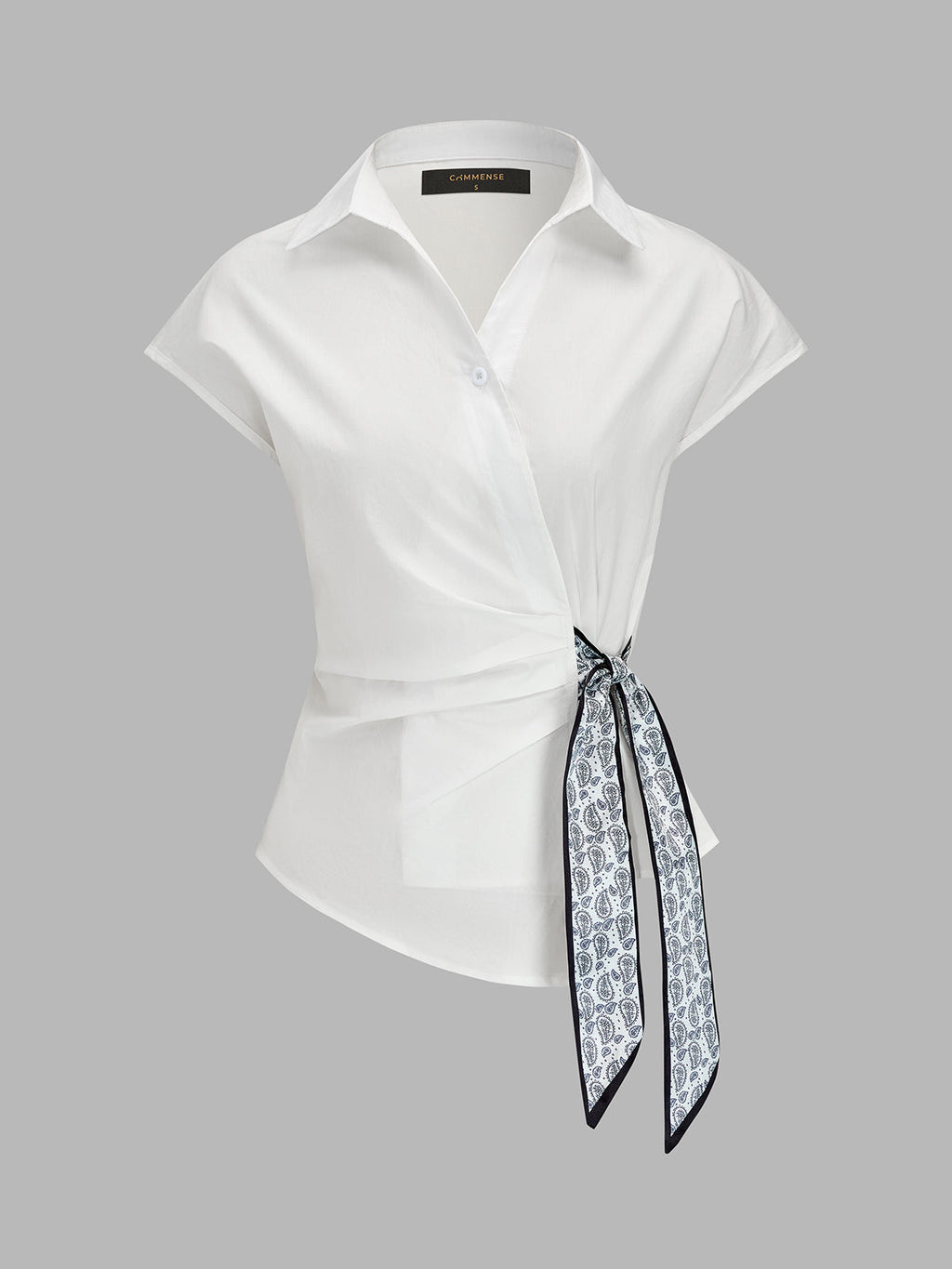 Paisley Tie-Waist Wrap Blouse