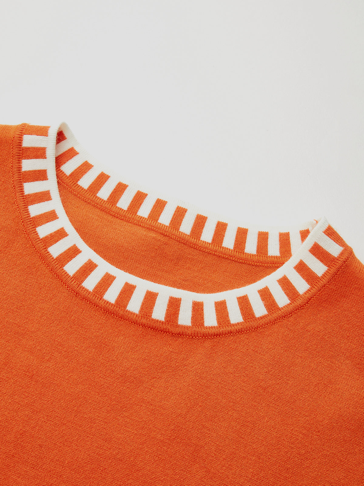Cap Sleeve Knit Top with Contrast Trim