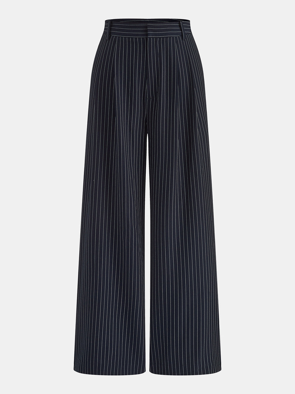Chic Pinstriped Sleeveless Top and Tailored Pants Ensemble