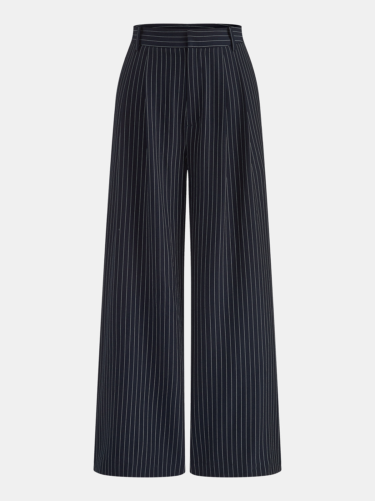 Chic Pinstriped Sleeveless Top and Tailored Pants Ensemble