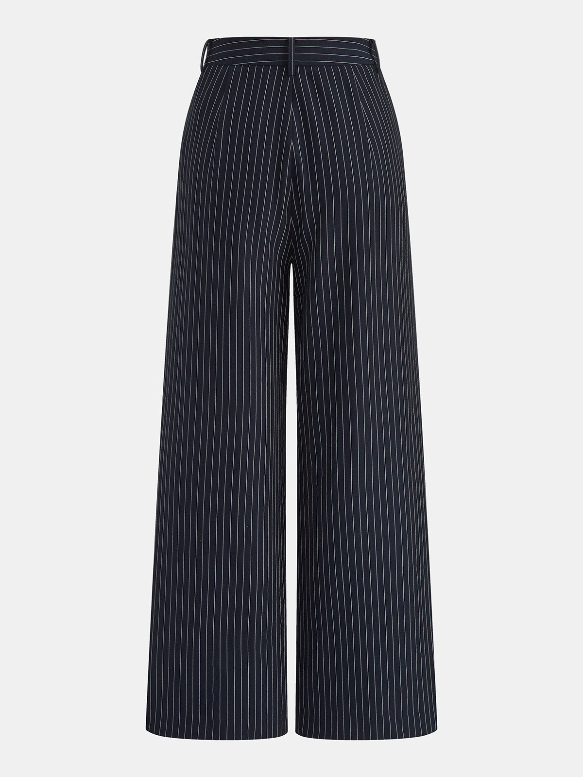 Chic Pinstriped Sleeveless Top and Tailored Pants Ensemble