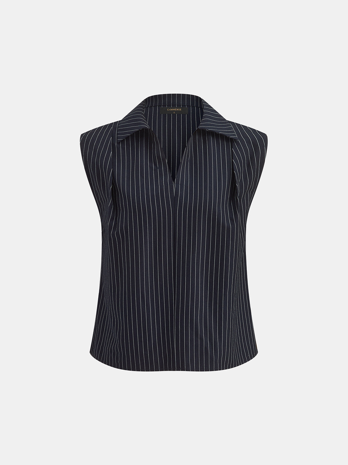 Chic Pinstriped Sleeveless Top and Tailored Pants Ensemble