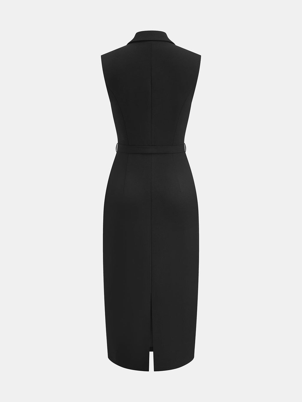 Belted Sleeveless Wrap Maxi Dress with Lapel Detail