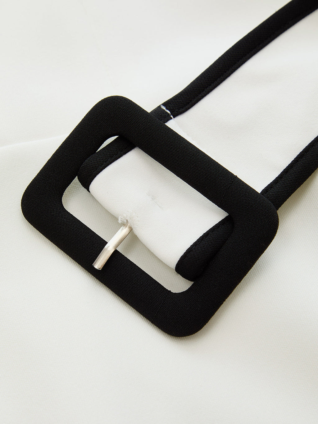 Belted Pencil Midi Dress with Contrast Trim