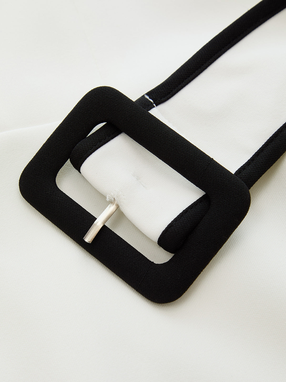 Belted Pencil Midi Dress with Contrast Trim