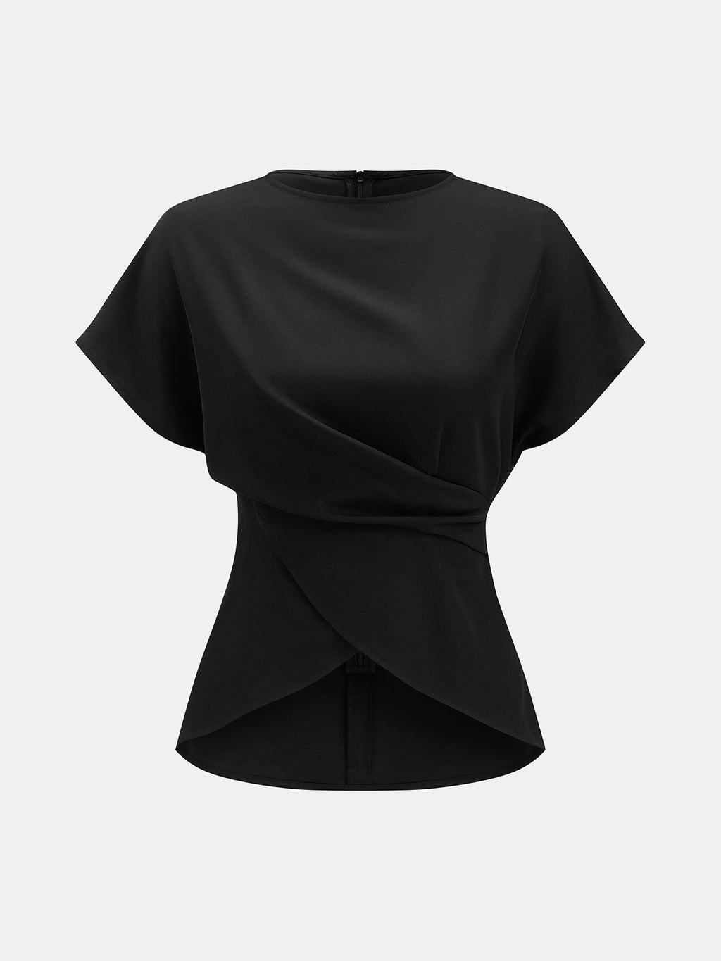 Satin Tie-Back Top with Pleated Trousers Ensemble