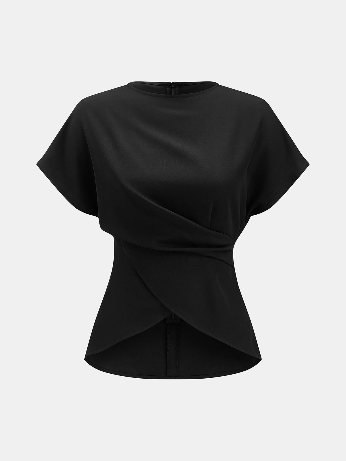 Satin Tie-Back Top with Pleated Trousers Ensemble
