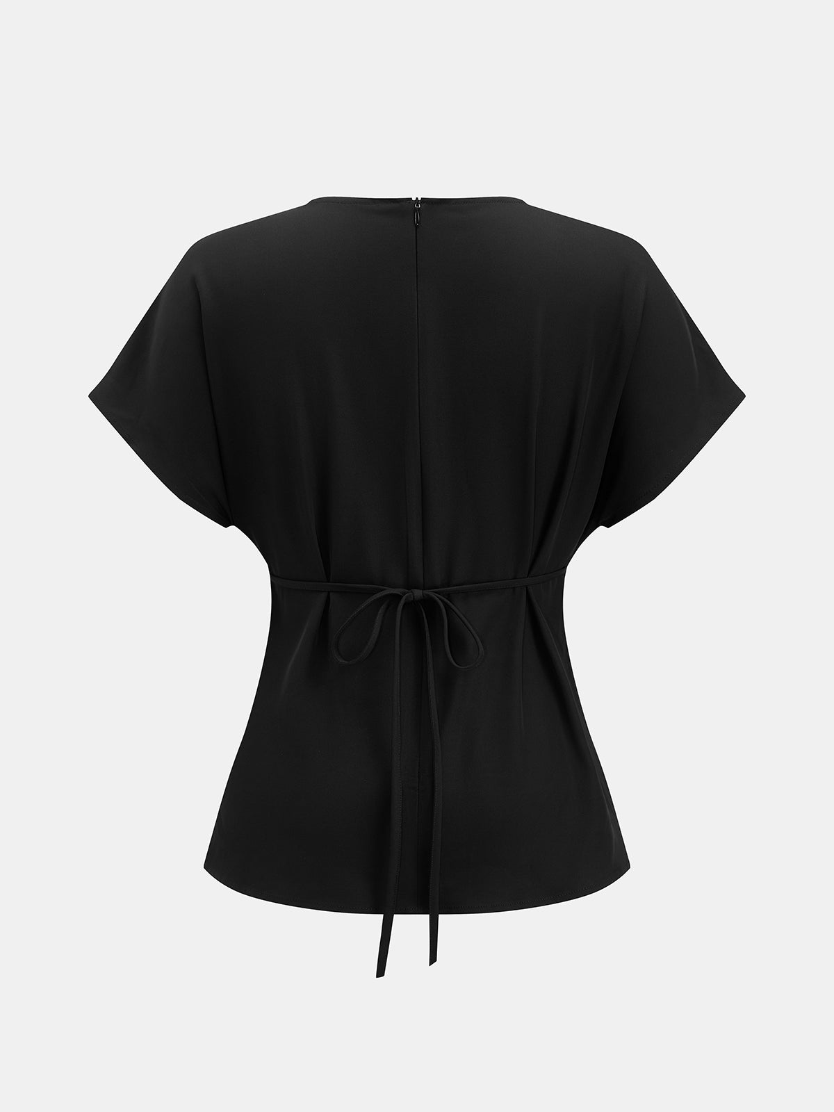 Satin Tie-Back Top with Pleated Trousers Ensemble